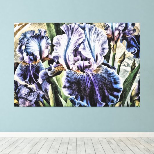 *~* LAPIS BLAUW IRIS Irissen Bloemen TV2 Canvas Afdruk (Insitu (Houten vloer))