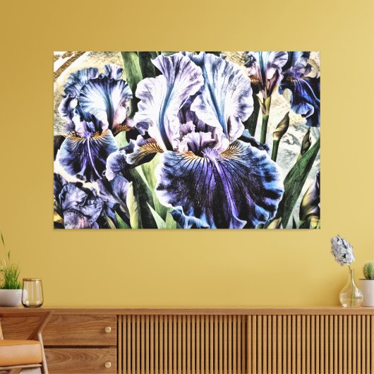 *~* LAPIS BLAUW IRIS Irissen Bloemen TV2 Canvas Afdruk (Insitu (Woonkamer))