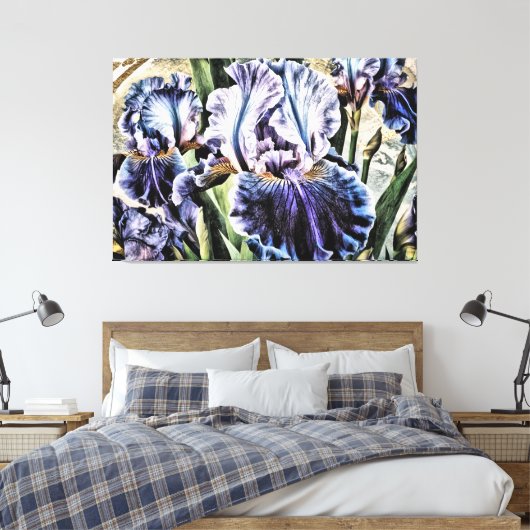 *~* LAPIS BLAUW IRIS Irissen  Bloemen TV2 Canvas Afdruk (Insitu (Slaapkamer))