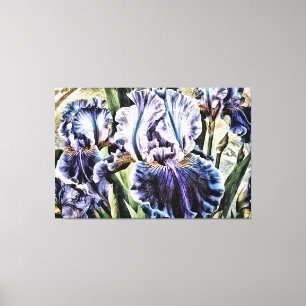 *~* LAPIS BLAUW IRIS Irissen  Bloemen TV2 Canvas Afdruk