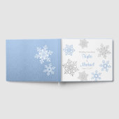 Lapis Blauw Zilver Grijs Sneeuwvlok Winter Bruilof Gastenboek (Volledig)