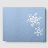 Lapis Blauw Zilver Grijs Sneeuwvlok Winter Bruilof Gastenboek (Achterkant)