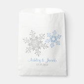 Lapis Blauw Zilver Sneeuwvlok Winter Bruiloft Bedankzakje (Voorkant)