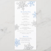 Lapis Blauw Zilver Sneeuwvlok Winter Bruiloft Prog Programmakaart (Achterkant)