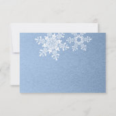 Lapis Blauw Zilver Sneeuwvlok Winter Bruiloft RSVP (Achterkant)