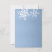Lapis Blauw Zilver Winter Sneeuwvlok Bruiloft RSVP (Achterkant)