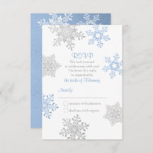 Lapis Blauw Zilver Winter Sneeuwvlok Bruiloft RSVP