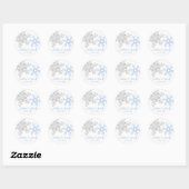 Lapis Blauw Zilveren Sneeuwvlok Bruiloft Ronde Sticker (Vel)