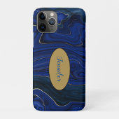 Lapis Blauwe Agaat Draaikolken Persoonlijk Case-Mate iPhone Case (Achterkant)