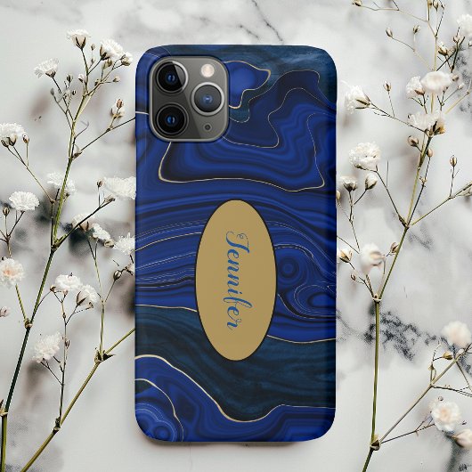 Lapis Blauwe Agaat Draaikolken Persoonlijk Case-Mate iPhone Case