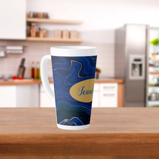 Lapis Blauwe Agaat Wervelingen Persoonlijk Latte Mok