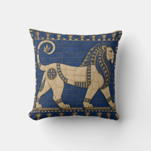 Lapis Blauwe Sierlijke Leeuw Tileprint Kussen