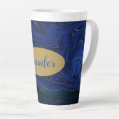 Lapis Blue Agate Swirls Personalized Latte Mok (Rechterhoek)