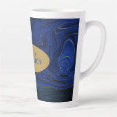 Lapis Blue Agate Swirls Personalized Latte Mok (Rechts)
