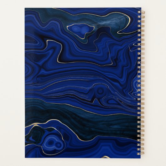 Lapis Blue Agate Swirls Personalized Planner (Achterkant)