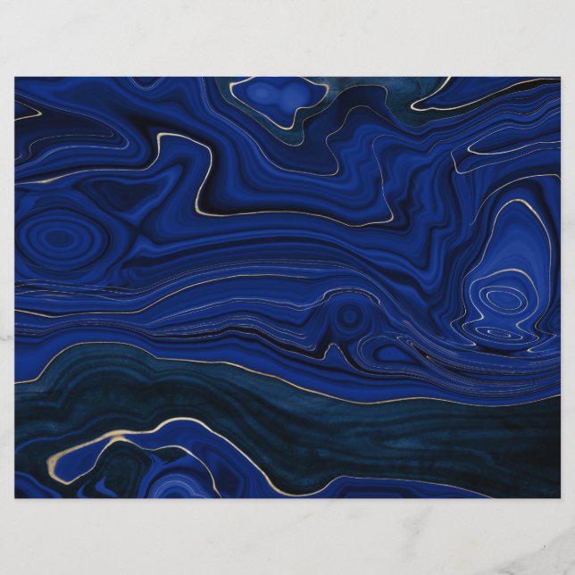 Lapis Blue Agate Swirls Scrapbook Paper (Voorkant)