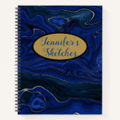 Lapis Blue Agate Swirls Sketch Notitieboek (Voorkant)