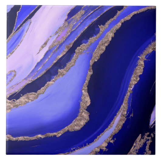 Lapis Blue and Lavender Flow Tegeltje (Voorkant)