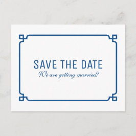 Lapis Blue Deco Chic Save the Date Briefkaart