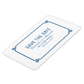 Lapis Blue Deco Chic Save the Date Magneet (Linkerzijde)