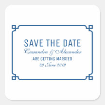 Lapis Blue Deco Chic Save the Date