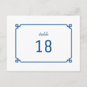 Lapis Blue Deco Chic Table Number Briefkaart (Voorkant)