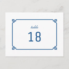 Lapis Blue Deco Chic Table Number Briefkaart