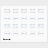 Lapis Blue Deco Chic Wedding Bedankt Ronde Sticker (Vel)