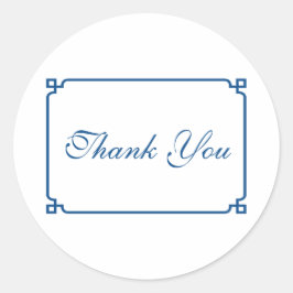 Lapis Blue Deco Chic Wedding Bedankt Ronde Sticker