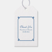 Lapis Blue Deco Chic Wedding Cadeaulabel (Voorkant)