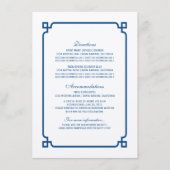 Lapis Blue Deco Chic Wedding Info Kaart (Voorkant)