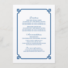 Lapis Blue Deco Chic Wedding Info Kaart