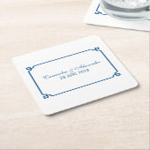 Lapis Blue Deco Chic Wedding Kartonnen Onderzetters (Schuin)