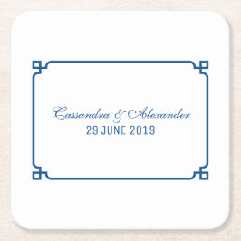 Lapis Blue Deco Chic Wedding Kartonnen Onderzetters