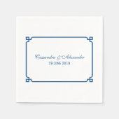 Lapis Blue Deco Chic Wedding Servet (Voorkant)