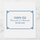 Lapis Blue Deco Chic Wedding Wijn Etiket (Enkel label)