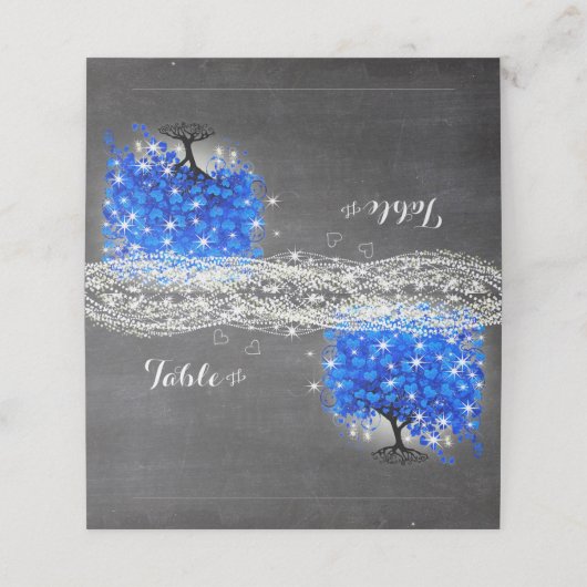 Lapis Blue Heart Leaf Tree Weddenschapskaarten Plaatskaartje (Buitenkant ongevouwen)