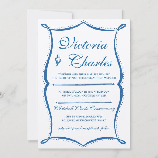 Lapis Blue Modern Typografie Ocean Blue Kaart (Voorkant)