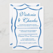 Lapis Blue Modern Typografie Ocean Blue Kaart (Voorkant / Achterkant)