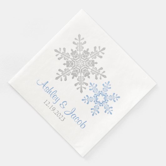 Lapis Blue Silver Sneeuwvlok Bruiloft  Servet (Hoek)