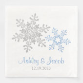Lapis Blue Silver Sneeuwvlok Bruiloft  Servet (Voorkant)