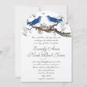  Lapis Blue Tortelduifjes Wedding Invitations Kaart (Voorkant)