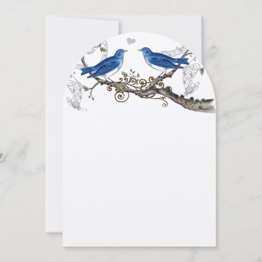  Lapis Blue Tortelduifjes Wedding Invitations Kaart (Achterkant)