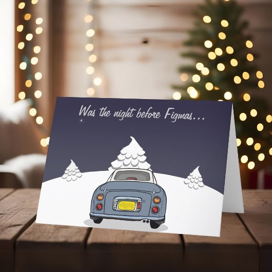 Lapis Gray Figaro Car Figarations Kerst Kaart