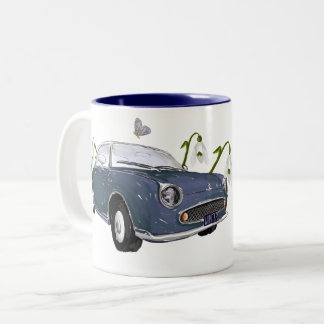 Lapis Grey Figaro coffee mug Tweekleurige Koffiemok