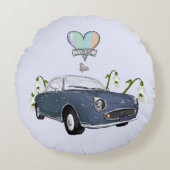 Lapis Grey Figaro round pillow Rond Kussen (Voorkant)