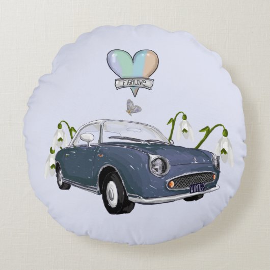 Lapis Grey Figaro round pillow Rond Kussen (Voorkant)