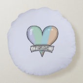 Lapis Grey Figaro round pillow Rond Kussen (Achterkant)