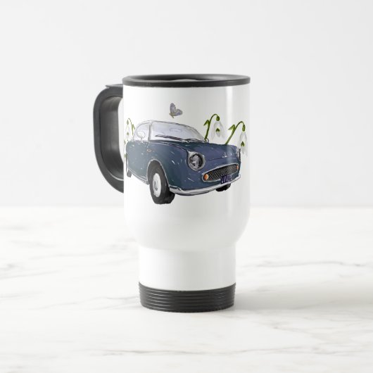 Lapis Grey Figaro travel mug - reisbeker (Voorkant links)