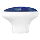 Lapis Lazuli Blauwe Edelsteen patroon Keramische Knop (Zijkant)